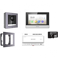 Комплект Wi-Fi IP видеонаблюдения домофон+вызывная панель Nikvision DS-KIS702-P