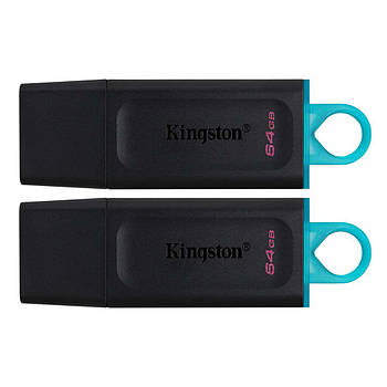 USB флешдрайв 64GB Kingston DTX (2 Pieces) USB 3.2 Black/Blue (DTX/64GB-2P)