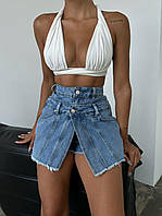 Базовая женская джинсовая юбка шорты (34, 36, 38, 40 размеры)