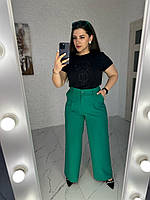 Яркие брюки с высокой посадкой зеленый BD 77