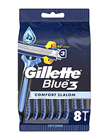 GILLETTE Blue 3 Comfort Slalom Джілет Блу 3 8шт. одноразові станки для гоління