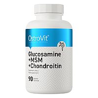 OstroVit Glucosamine + MSM + Chondroitin 90 таблеток, для суставов связок хрящей, глюкозамин, мсм, хондроитин