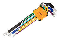 Neo Tools Ключи шестигранные, набор 9шт, шаровидный наконечник, цветные, сталь S2, 1.5-10мм Chinazes Это