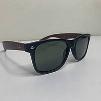 Солнцезащитные очки унисекс Ray Ban 2140 Wayfarer черный матовый дерево линза стекло