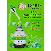 DORIS Тканинна маска для обличчя ЗЕЛЕНИЙ ЧАЙ GREEN TEA Real Essence Mask, 25 мл 280597-1