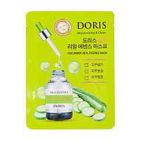 DORIS Тканинна маска для обличчя ОГІРОК CUCUMBER Real Essence Mask, 25 мл