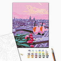 Картина за номерами "Вид на рожевий захід сонця", "BS35681", 40x50 см