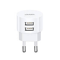 МЗП Usams Travel Charging Set Send-Tu Series (T20 Dual USB Round Charger+U35 Type-C cable) White inc mid
