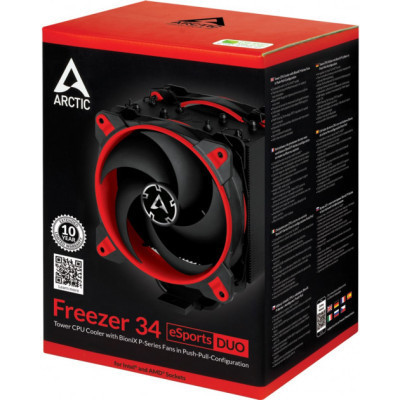 Кулер для процессора Arctic Freezer 34 eSports DUO Red ACFRE00060A ZXC - фото 2 - id-p2199055665