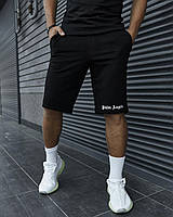 Мужские черные спортивные шорты Palm Angels двунитка , Летние шорты Палм Ангелс черные повседневные стильные