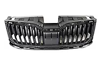 Решітка радіатора Skoda Octavia (A7) 2017 - черн.без хром.молдинга без емблеми