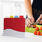 Набір дощок на підставці 4 шт Chopping Board Set, пластикові обробні дошки в підставці