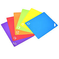 Набор разделочных досок 6 штук Разноцветные, гибкие разделочные доски | набір бробних дощок (TL)