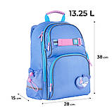 Шкільний набір Kite 100% Cute (рюкзак, пенал, сумка) 38x28x15 см, 13.25 л, блакитний, фото 3