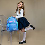 Шкільний набір Kite 100% Cute (рюкзак, пенал, сумка) 38x28x15 см, 13.25 л, блакитний, фото 9