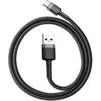 Дата кабель USB 2.0 AM to Type-C 2.0m 3A Gray-Black Baseus CATKLF-CG1 n