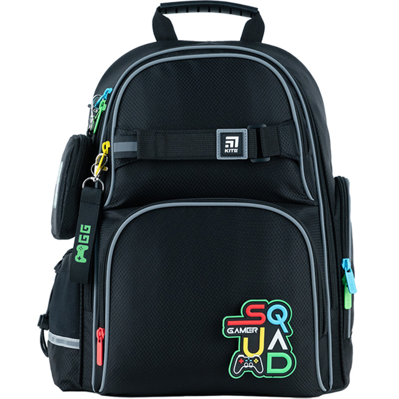 Рюкзак шкільний Kite Education SQUAD 38x28x15 см, 13.25 л, чорний (K24-702M-3)