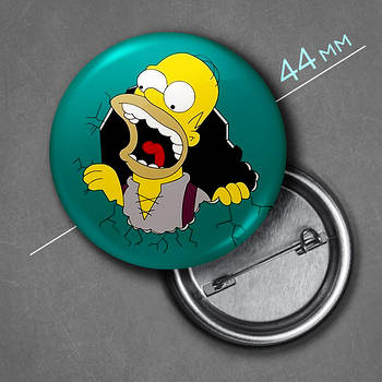 "Гомер Сімпсон (Сімпсони)" значок круглий на булавці Ø44 мм