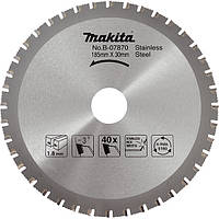 Пильный диск Makita Specialized по нержавеющей стали 185х30мм 40Т (B-07870)(7602692541756)