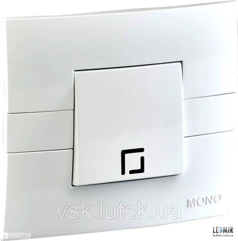 Вимикач однокл. з підсвіткою, Mono Electric, ECO (білий з вставкою), фото 1