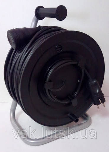 Електричний подовжувач на котушці з з/к з виносною розеткою 50 м(ПВС 3"2,5) ТМ ФЕНІКС ЕП, фото 1