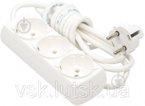Подовжувач 3 гнізда з заземленням / 3м. (BR-1553-3), фото 1