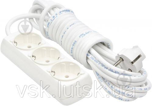 Подовжувач 3 гнізда з заземленням / 5м. (BR-1553-5), фото 1