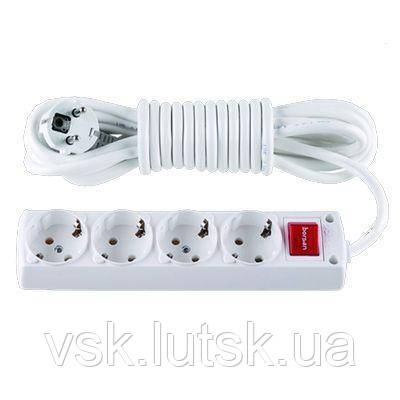 Подовжувач 4 гнізда з заземленням+вимикач / 3м. (BR-1564-3), фото 1