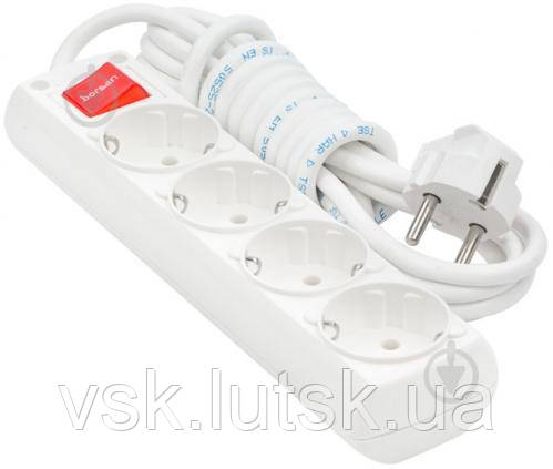 Подовжувач 4 гнізда з заземленням+вимикач / 5м. (BR-1564-5), фото 1