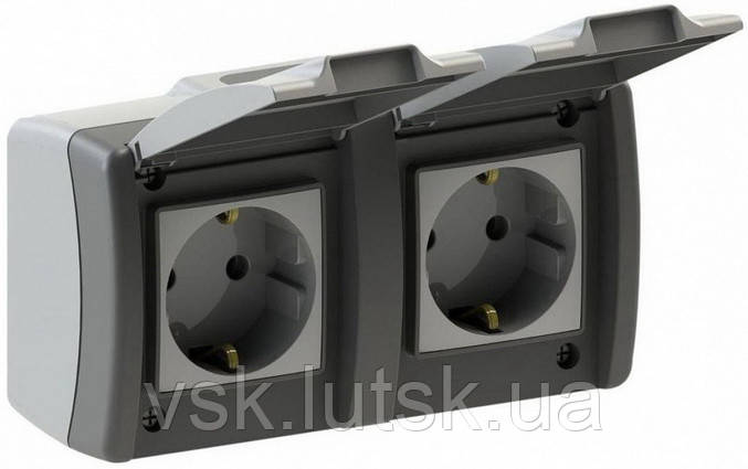 Розетка 2-а з заземленням, Mono Electric, OCTANS IP54, фото 1