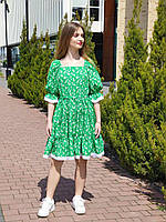 Плаття літнє з кружевом Зелёный