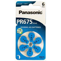 Батарейка Panasonic PR44 / PR675 1.4V * 6 PR-675H/6LB ZXC