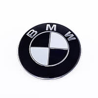 Эмблема БМВ BMW 74 мм черно-белая E46 E39 E90 F30 F32 G30 G20 Значок на капот багажник