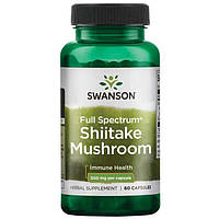 Грибной комплекс Swanson Shiitake Mushroom 500 mg 60 Caps SB, код: 7566680