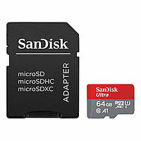 MicroSDXC (UHS-1) SanDisk Ultra 64Gb class 10 A1 (140Mb/s) (adapter) inc mid