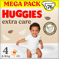 Підгузки Huggies Extra Care Size Розмір 4 8-16 кг 76 шт 5029053583167 ZXC