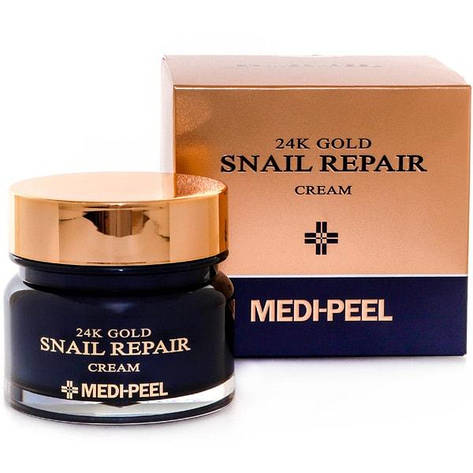 Крем для обличчя із золотом і муцином равлика Medi-peel 24k Gold Snail Repair Cream, 50 мл (8809409345758), фото 1