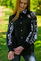 Женская вышиванка блуза черная