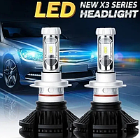 Комплект світлодіодних ламп для автомобільних фар X3 H11, Яскраві світлодіодні ЛЕД лампи для авто QAZ