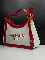 Женская сумка красная Balmain Paris сумка-багет на плече стильная Люкс качество