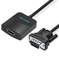 Адаптер Vention VGA to HDMI Converter with Female Micro USB and Audio Port 0.15M Black (ACNBB) mid