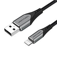 Кабель Vention USB 2.0 A to Lightning Cable 1M Gray Aluminum Alloy Type (LABHF) inc mid