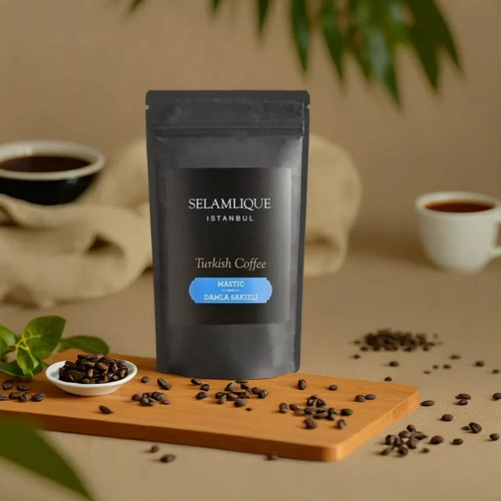 Турецька кава арабіка 100% мелена для кавомашини Selamlique Мастика 125 грам