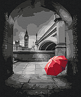 Картина по номерам BrushMe Красный зонтик под Биг-Беном 40х50см BS32893 VK, код: 8264534