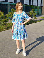 Плаття літнє з кружевом голубой