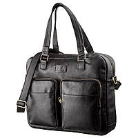 Мужская кожаная деловая сумка-портфель для ноутбука SHVIGEL 19108 Черная tn