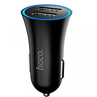 Car Charger | 2.4A | 2U Hoco UC204 Black