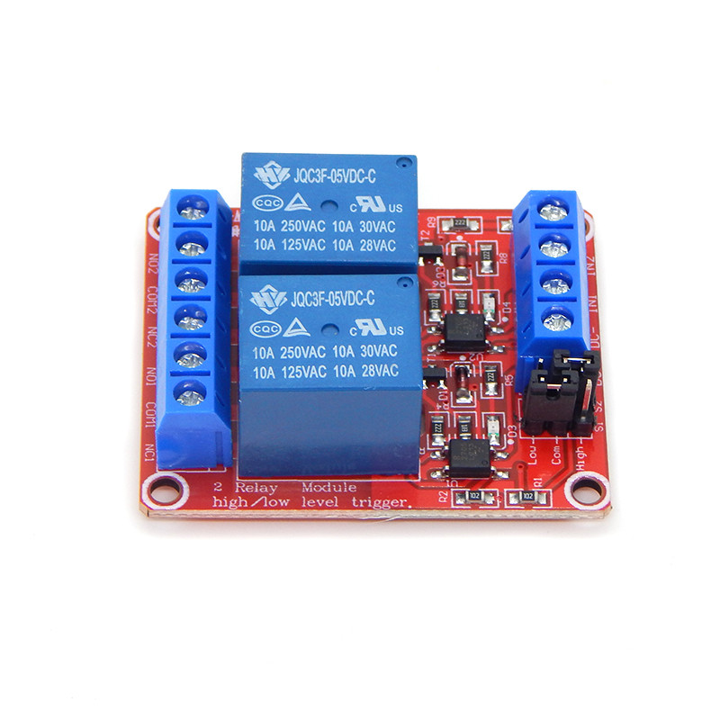 Модуль релейний 2х канальний (низький/високий рівень) - 5 В Arduino