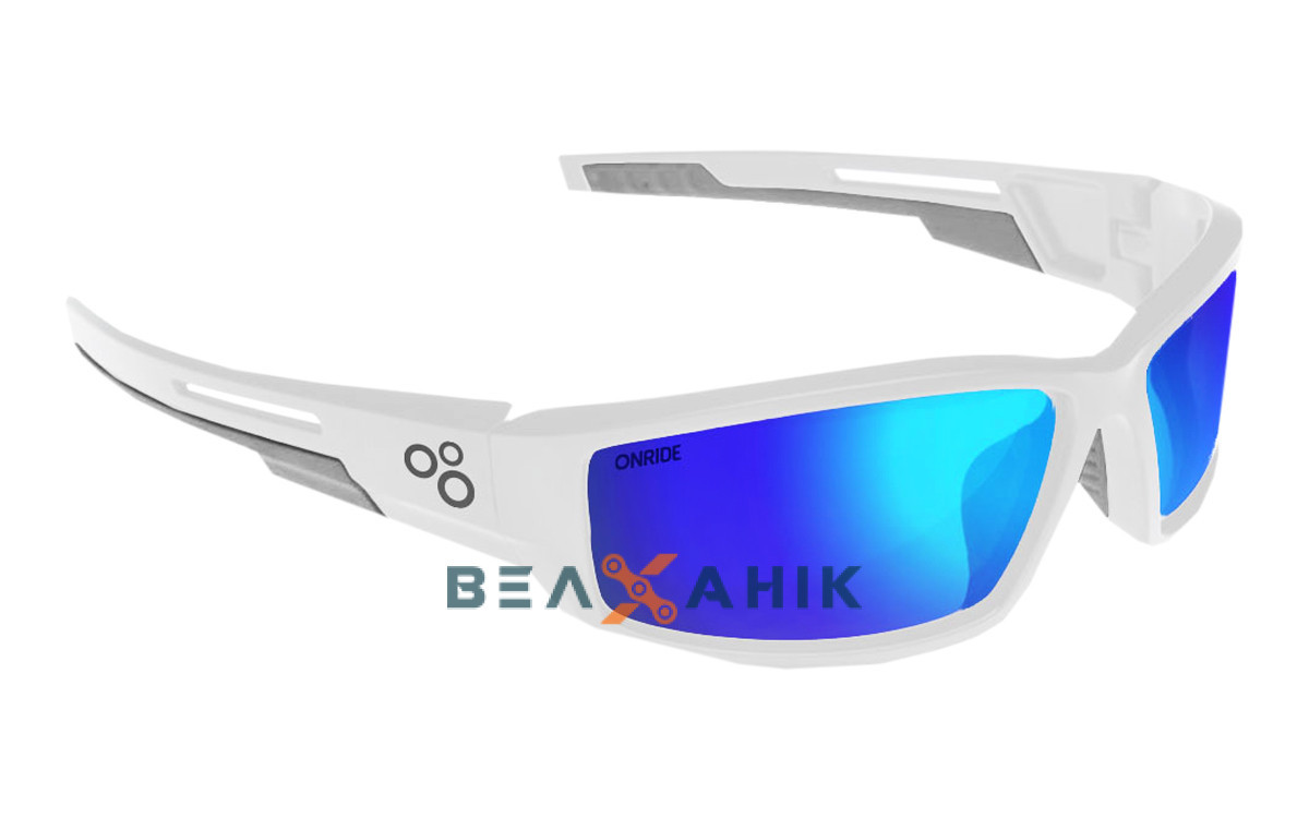 Окуляри ONRIDE Point білий/сірий матові лінзи Revo Blue (17%)