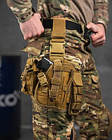 Набедренная тактическая кабура для пистолета Tactic универсальная кобура на пояс с карманом под магазин кайот